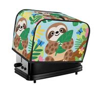 2 Slice Toaster Cover, Waterproof Cute Sloth In Jungle Bread Maker Protective Cotton And Linen Quilted Machine Protector For Small Kitchen Appliance Dining Room Home Table Decor Gifts