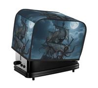 2 Slice Toaster Cover, Waterproof Toaster Dust Cover Octopus Kraken Pirate Ship Ocean Machine Bread Maker Protector For Small Kitchen Appliance Dining Room Home Table Decor Gifts