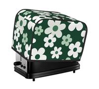 2 Slice Toaster Cover, Waterproof Toaster Dust Cover Vintage Groovy Green Flowers Machine Bread Maker Protector For Small Kitchen Appliance Dining Room Home Table Decor Gifts