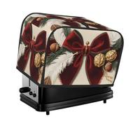 2 Slice Toaster Cover, Waterproof Toasters Dust Covers Christmas Bow Bread Maker Protective Cotton And Linen Quilted Machine Protector For Small Kitchen Appliance Dining Room Home Table Decor Gifts
