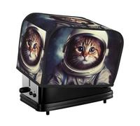 2 Slice Toaster Cover with Pocket Universal Size Toasters Dusts Covers Animal Cat Astronaut Bread Machine Cover & Protection Bread Machine Protector Small Kitchen Appliance Covers