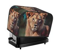 2 Slice Toaster Cover with Pocket Universal Size Toasters Dusts Covers Art Lion Bread Machine Cover & Protection Bread Machine Protector Small Kitchen Appliance Covers