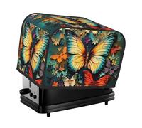 2 Slice Toaster Cover with Pocket Universal Size Toasters Dusts Covers Colorful Butterfly Embroidery Paintings Bread Machine Cover & Protection Bread Machine Protector Small Kitchen Appliance Covers