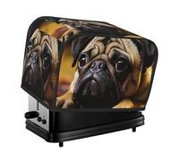 2 Slice Toaster Cover with Pocket Universal Size Toasters Dusts Covers Cry Pug Bread Machine Cover & Protection Bread Machine Protector Small Kitchen Appliance Covers