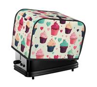 2 Slice Toaster Cover with Pocket Universal Size Toasters Dusts Covers Cupcake candy hearts sweet Bread Machine Cover & Protection Bread Machine Protector Small Kitchen Appliance Covers