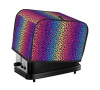 2 Slice Toaster Cover with Pockets - Leopard Neon Rainbow Gradient Toaster Cover for Kitchen, 2 Slice Toaster Accessories for Womens