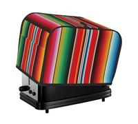 2 Slice Toaster Cover with Pockets - Mexican Serape Blanket Stripes Fashions Fingerprint Greasy Toaster Cover for Kitchen, 2 Slice Toaster Accessories