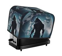 2 Slice Toaster Cover with Pockets - Moon Wolf Warrior Fashions Greasy Fingerprint Toaster Cover for Kitchen, 2 Slice Toaster Accessories