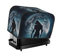 2 Slice Toaster Cover with Pockets - Moon Wolf Warrior Toaster Cover for Kitchen, 2 Slice Toaster Accessories for Womens