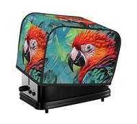 2 Slice Toaster Cover with Pockets & Top Handle Small Bread Covers Colorful parrot Kitchen Small Appliance Cover Dust Covers Washable Universal Bread Maker Protector