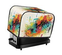 2 Slice Toaster Cover with Pockets & Top Handle Small Bread Maker Covers Abstract Music Themed Kitchen Small Appliance Cover Washable Universal Oven Covers