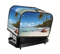 2 Slice Toaster Cover with Pockets & Top Handle Small Bread Maker Covers Coconut Palm Beach Kitchen Small Appliance Cover Washable Universal Oven Covers