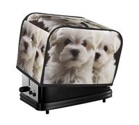 2 Slice Toaster Cover with Pockets & Top Handle Small Bread Maker Covers Cute Maltese Puppy Kitchen Small Appliance Cover Washable Universal Oven Covers