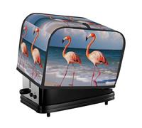 2 Slice Toaster Cover with Pockets & Top Handle Small Bread Maker Covers Flamingo Walking on The Beach Kitchen Small Appliance Cover Washable Universal Oven Covers