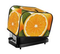 2 Slice Toaster Cover with Pockets & Top Handle Small Bread Maker Covers Fresh Orange Fruit Kitchen Small Appliance Cover Washable Universal Oven Covers