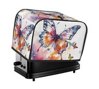 2 Slice Toaster Cover with Pockets & Top Handle Small Bread Maker Covers Watercolor butterfly Kitchen Small Appliance Cover Washable Universal Oven Covers