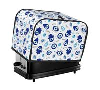 2 Slice Toaster Cover with Pockets - vintage blue evil eye Stylish Toaster Cover for Kitchen, 2 Slice Toaster Accessories for Women