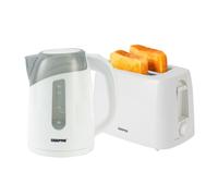 2 Slice Toaster & Illuminating Electric Kettle Combo Set 1.7L Cordless Jug White