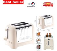 2-Slice Toaster in Canvas White - Ideal for Bagels & Thick Bread