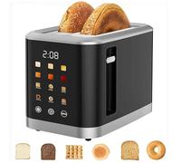 2-Slices Smart Digital Bread Toaster with Touch Screen Lcd Display 6 Bread Types 6 Shade Settings, 1.5" Wide Slot Bread Maker, Single-slot Toasting, for Bagels Waffles