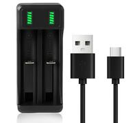 2 Slot 18650 Battery Charger Display Real Time Status Intelligent Usb Lithium 1000mAh Large Capacity 3.7V Charger AA AAA For Li-Ion 18650 18350 16340 Etc Rechargeable Batteries