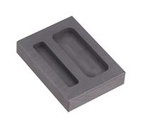 2-Slot Graphite Ingot Mould for Metal Casting, 2.24X1.65X0.43In High-Density Smelting Crucible for Gold Silver Copper Melting, Dual Cavity Refining Scrap Bar Mold for Jewelry Making & Laboratory Use