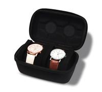 2 Slot Watch Box EVA Hard Watch Storage Case Watch Display Box with Removable Watch Pillows Portable Watch Travel Case