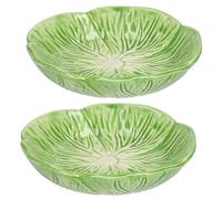 2 Small Animals Lettuce Green Leaf feeding bowls treat pots 12cm/150ml