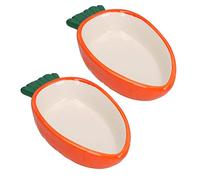 2 Small Animals Pet Carrot Shaped Bowls For Nibbles Food 5.3"