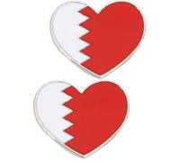 2 small heart-shaped brooches for the American flag emblem, suitable for bags, suits, and jackets, 1.7cm/2.0cm, Alloy Steel, no gemstone
