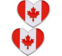 2 small heart-shaped brooches for the American flag emblem, suitable for bags, suits, and jackets, 1.7cm/2.0cm, Alloy Steel, no gemstone