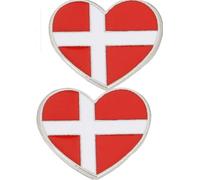 2 small heart-shaped brooches for the American flag emblem, suitable for bags, suits, and jackets, 1.7cm/2.0cm, Alloy Steel, no gemstone