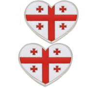 2 small heart-shaped brooches for the American flag emblem, suitable for bags, suits, and jackets, 1.7cm/2.0cm, Alloy Steel, no gemstone