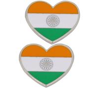 2 small heart-shaped brooches for the American flag emblem, suitable for bags, suits, and jackets, 1.7cm/2.0cm, Alloy Steel, no gemstone