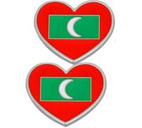 2 small heart-shaped brooches for the American flag emblem, suitable for bags, suits, and jackets, 1.7cm/2.0cm, Alloy Steel, no gemstone