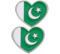 2 small heart-shaped brooches for the American flag emblem, suitable for bags, suits, and jackets, 1.7cm/2.0cm, Alloy Steel, no gemstone
