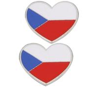 2 small heart-shaped brooches for the American flag emblem, suitable for bags, suits, and jackets, 1.7cm/2.0cm, Alloy Steel, no gemstone