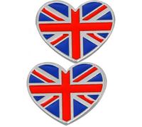 2 small heart-shaped brooches for the American flag emblem, suitable for bags, suits, and jackets, 1.7cm/2.0cm, Alloy Steel, no gemstone