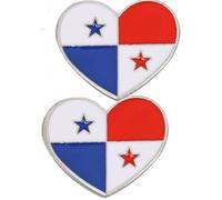 2 small heart-shaped brooches for the American flag emblem, suitable for bags, suits, and jackets, 1.7cm/2.0cm, Alloy Steel, no gemstone