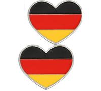 2 small heart-shaped brooches for the American flag emblem, suitable for bags, suits, and jackets, 1.7cm/2.0cm, Alloy Steel, no gemstone