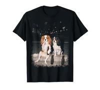 2 Smoking Cavalier King Charles Spaniel Dogs Drinking Beer T-Shirt