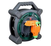 2 Socket 20m 13A Outdoor Cable Reel With Weatherproof Sockets Masterplug Multi One Size