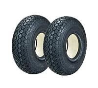 2 Solid PU Tyre 330x100 5" Black Puncture Proof Mobility Scooter Diamond Tread