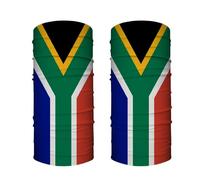 2 South African Flag Bandanas, Multi-Purpose Flag Neck Gaiter Balaclava Face Mask Bibs, Polyester Soft South African Bandanas for Riding Hiking Running Fishing, Flag Color, One size