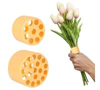 2 Spiral Ikebana Flower Holder, DIY Flower Stem Holders, Reusable Flower Stem Holder, Yellow Flower Stem Holder Twister, Vase Plant Stem Holder For Everyday Decoration and Weddings（L+S）