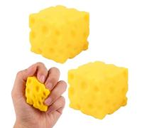 2 Squeeze Cheese Stress Relief Set, Giant Cheese Squishy Sensory Tools for Office and Home Use, 5 cm Soft Squishy Cheese Collection for Desk Decor and Focus Enhancement