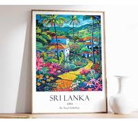 2 Sri Lanka Print Sri Lanka Travel Poster Middle East Travel Print Islamic Decor Gift for Muslim Poster A5 - Wall Art Home Decor Movie Poster Canvas Film Cinema Retro Vintage Cult Classic Nostargic S