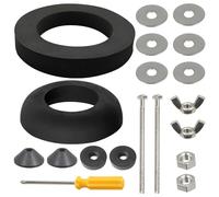 2 Stainless Steel Bolt Hardware Kit, Durable Toilet Cistern Seal Kit, Universal Stainless Steel Bolt Hardware Kit, Suitable for Toilet Tank, with 2 Foam Seals, 1 4MM Cross Screwdriver Yellow