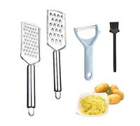 2 Stainless Steel Graters, 1 Peeler with 1 Cleaning Brush, Practical Kitchen Tools, Peeling Tools for Vegetables and Fruits, Suitable for Kitchens, Restaurants, Hotels
