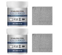 2 Stainless Steel Scratch Remover Kit For Sinks Stoves Fridges & Applian | 100g Gentle Formula Easy 3-step Application Removes Water Spots & Grease No Streaks Or Residu Metal Polishe & Protects